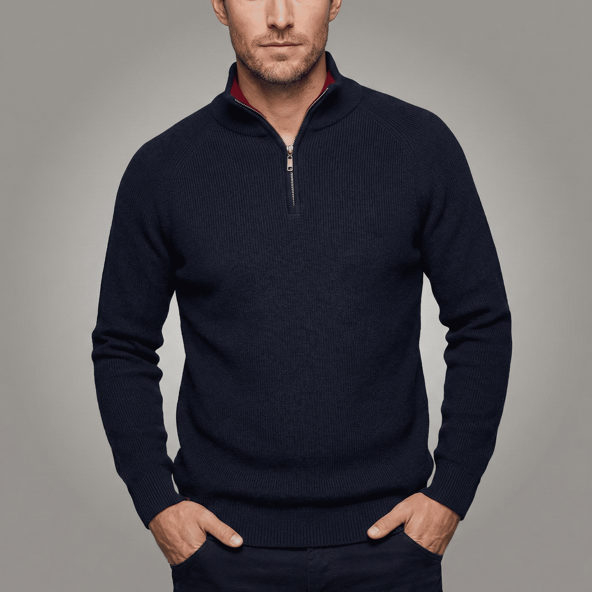 Zipped Collar Sweater